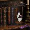 Handcrafted Wooden Art Pieces Halloween Desktop Swing Decor, Spooky Home Reading Ghost on A Figurine Wear Resistant Decorations for Living Room