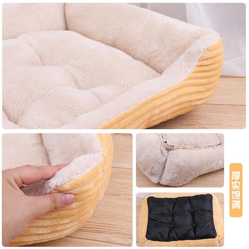 Warm Dog House Soft Nest Pet Large Dog Bed Baskets Fall Winter Kennel For Cat Washable House Puppy Supplies Cotton Kennel Mat