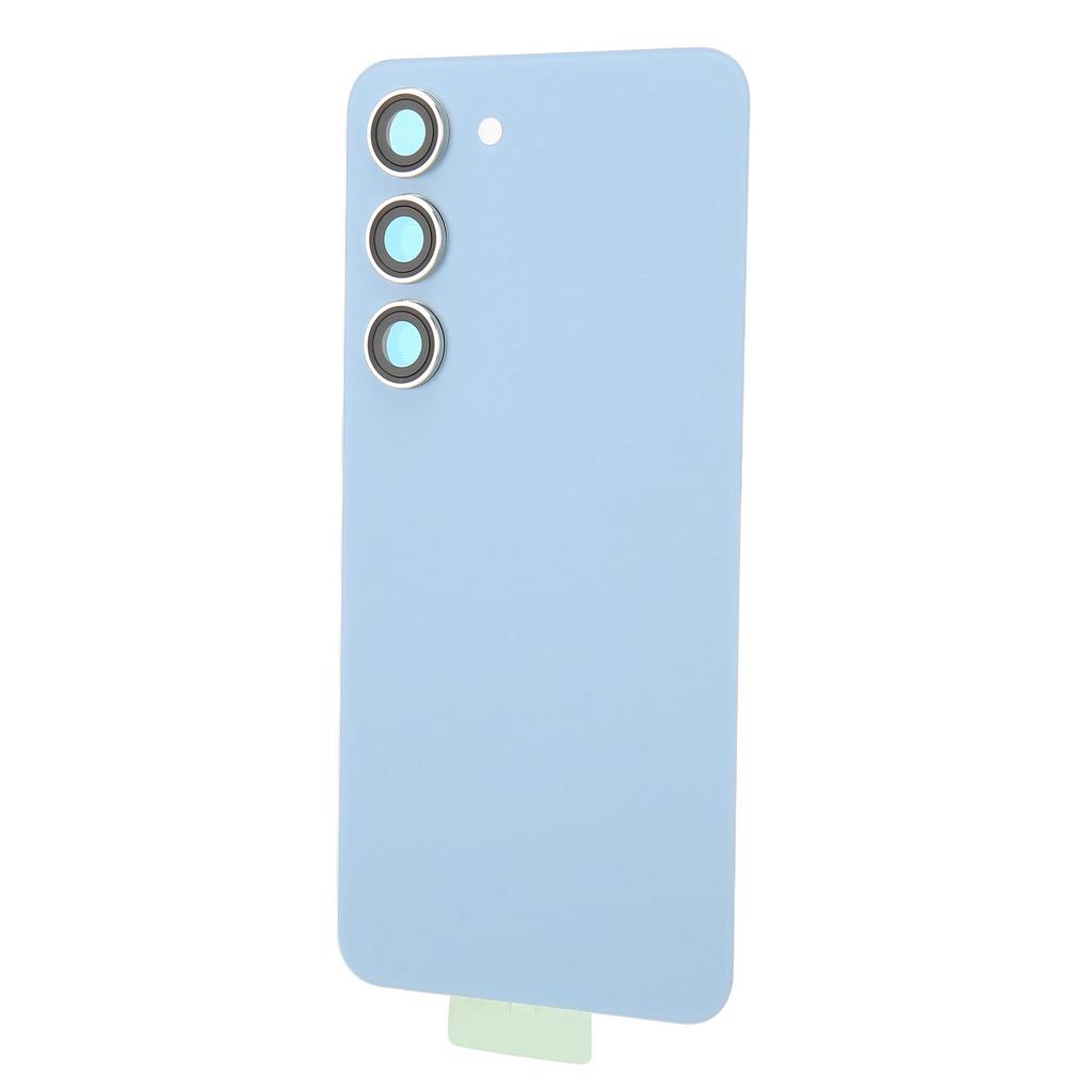 Replacement Back Glass Phone Rear Glass Housing with Pre Installed Camera Lens Tape for Galaxy S23 Blue