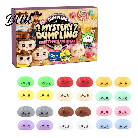 Slow Rebound Stress Toy Set 24 Day Advent Calendar Ball Dumpling Countdown Relief Soft Pinch