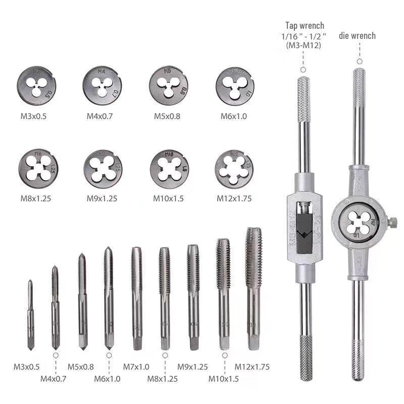 Shuoda Jianlian 20-Piece Industrial Grade Manual Tap and Die Set