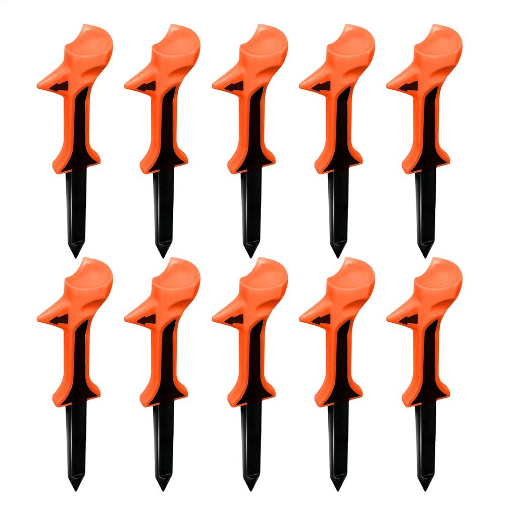 10pcs Golfing Tees Double-layered Golf Tees 3.15 Inch Tall Holder 10 Degree Slant Head Design Golf Ball Tee For Golf Supplies