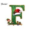 Holiday Tree Hanging Decor Personalized 26 Alphabet Christmas Ornament with Santa Hat Elf Design, Acrylic Cute Pendant for Mantel And Party