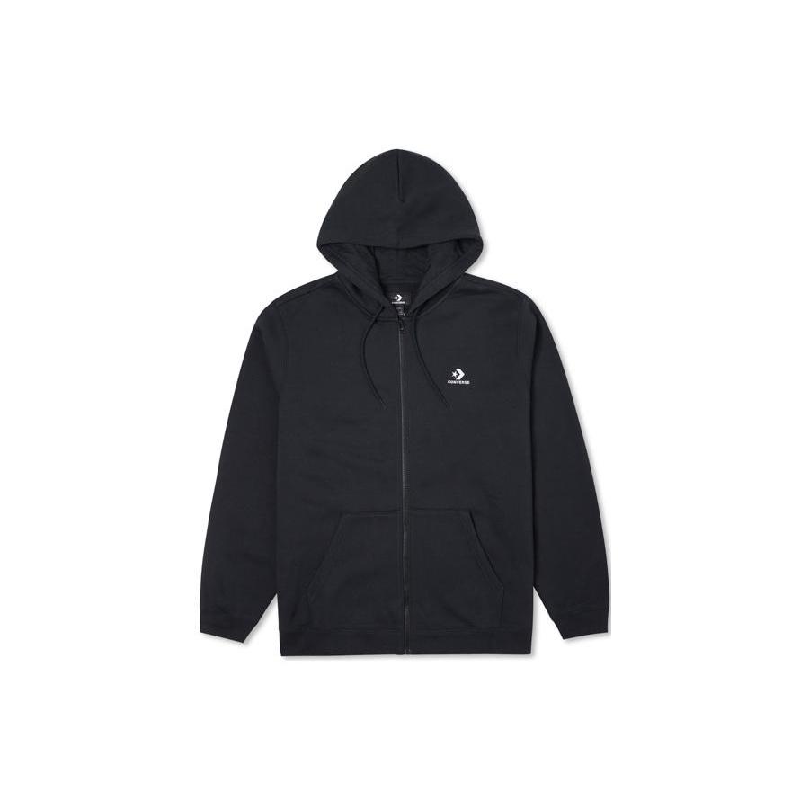 Converse Go-To Embroidered Star Chevron Standard Fit Full-Zip Hoodie Asia Sizing  Black  Men s 10024511-A01 M
