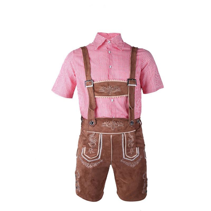 New Parent-child Checkered Beer Suit Suspender Pants Munich Oktoberfest Suit Bar Overalls