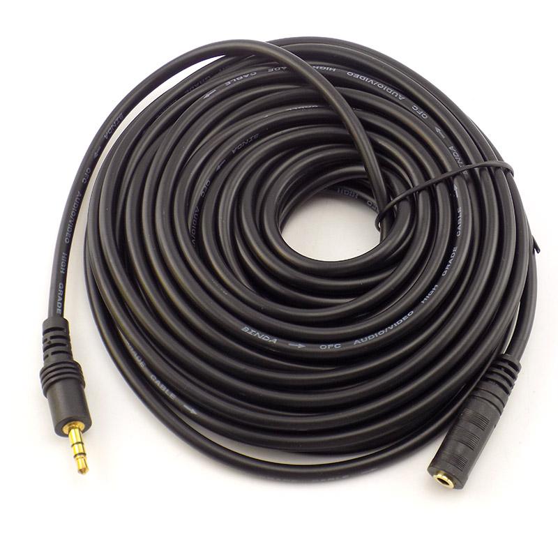 1.5/3/5/10M 3.5mm Stereo Male to Female Audio Extension Cable Cord for Headphone TV Computer Laptop MP3/MP4 Earphone E3Good product