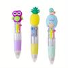 Cute Retractable Round Ballpoint Pens,  Stick Construction Type, Plastic Material, for School and Office Supplies
