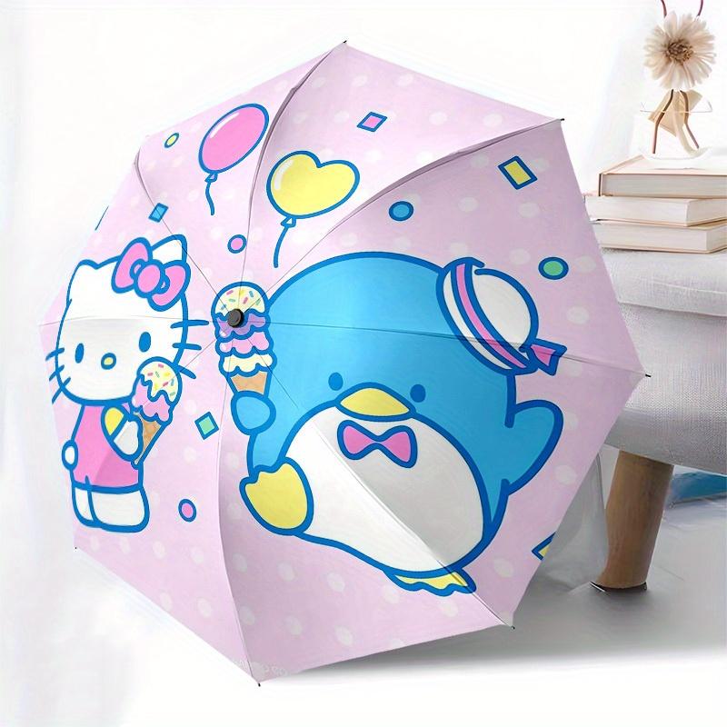 1pc Hello Kitty Ice Cream Party Umbrella with Plastic Handle,Suitable for All Seasons Home Travel Outdoor UmbrellaSanlio707