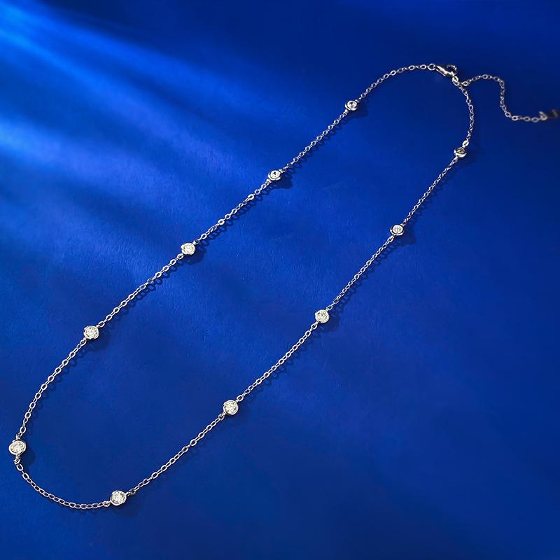 

Longlongjin 2023 S925 Silver Minimalist Zircon Necklace, Unisex Light Luxury Design S925 Silver