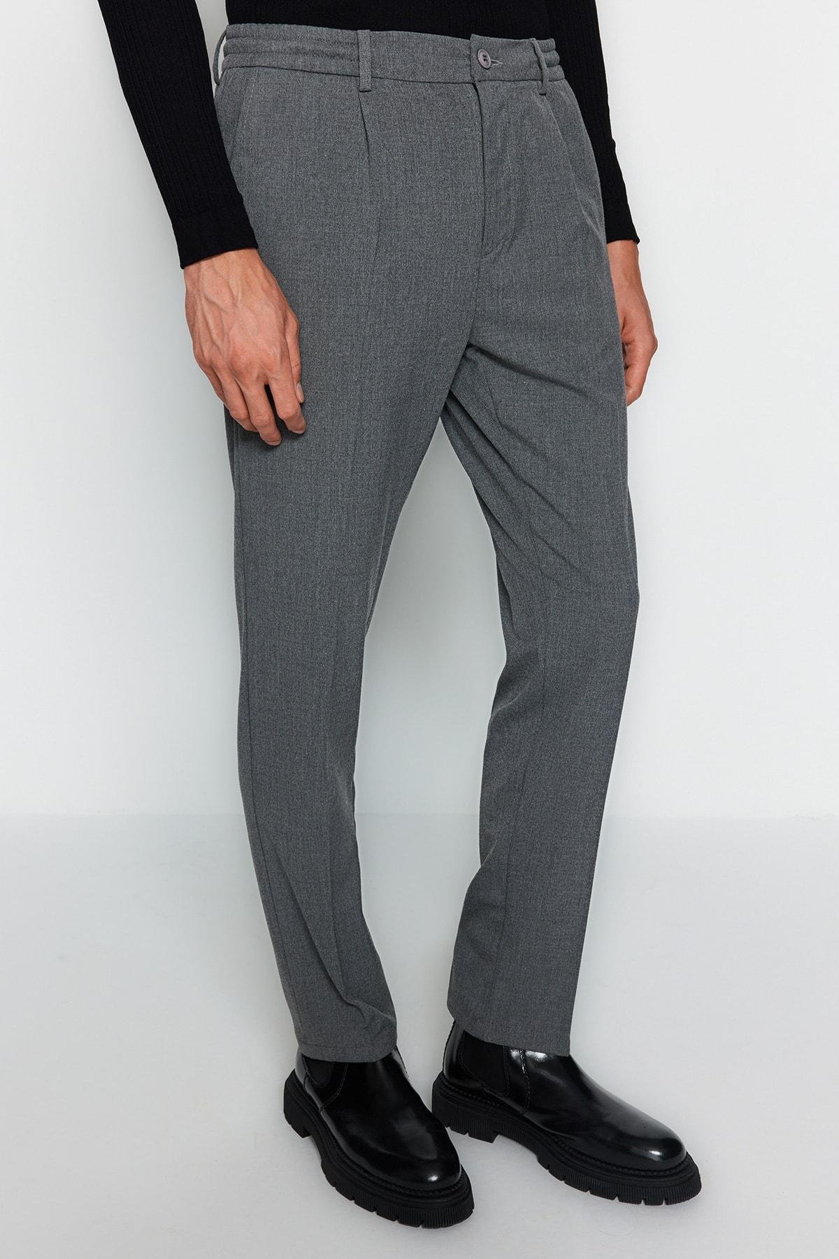 

Мужские темно-серые брюки Slim Fit TMNAW24PL00006..