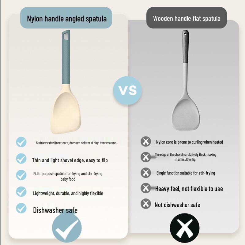 High-Temperature Resistant Silicone Mini Spatula for Frying Eggs, Pancakes, and Steak In Non-stick Pans.