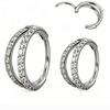 Doppellagiger Zirkonia Edelstahl Nasenring - Europäischer & Amerikanischer Stil