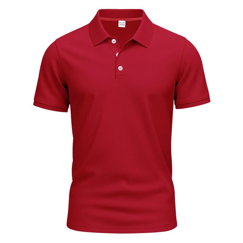 Men's Simple Quick-Drying Polo POLO Shirt Golf Type Men's Gentleman Loose Breathable Lapel Short Sleeves