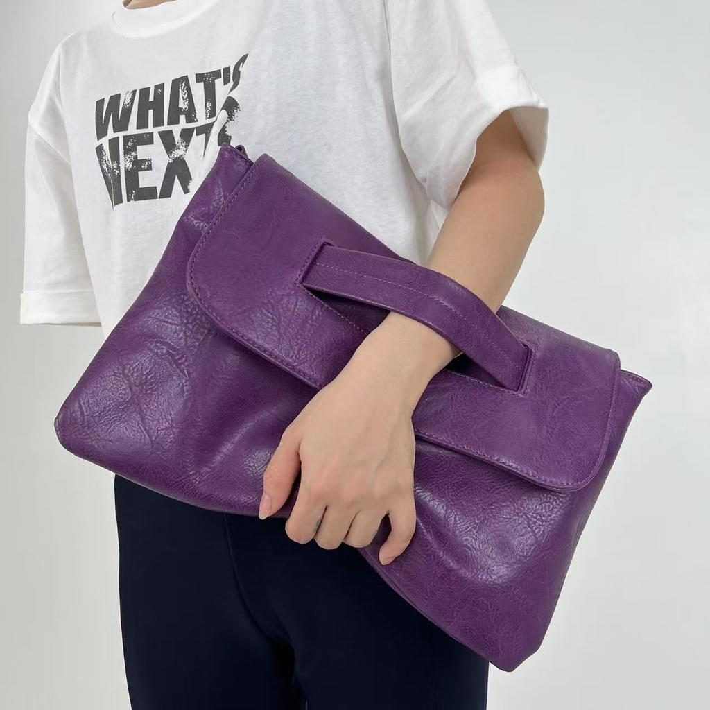 Ladies' Fashi Business High Capacity Glove Bag Soft Leather Document Storage Shoulder Bag