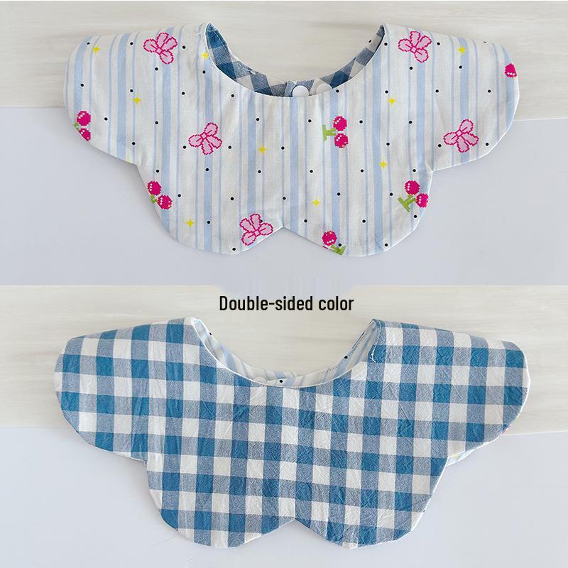 Korean Style Double-Sided Gauze Baby Drool Bib - Newborn Petal Design, Breathable