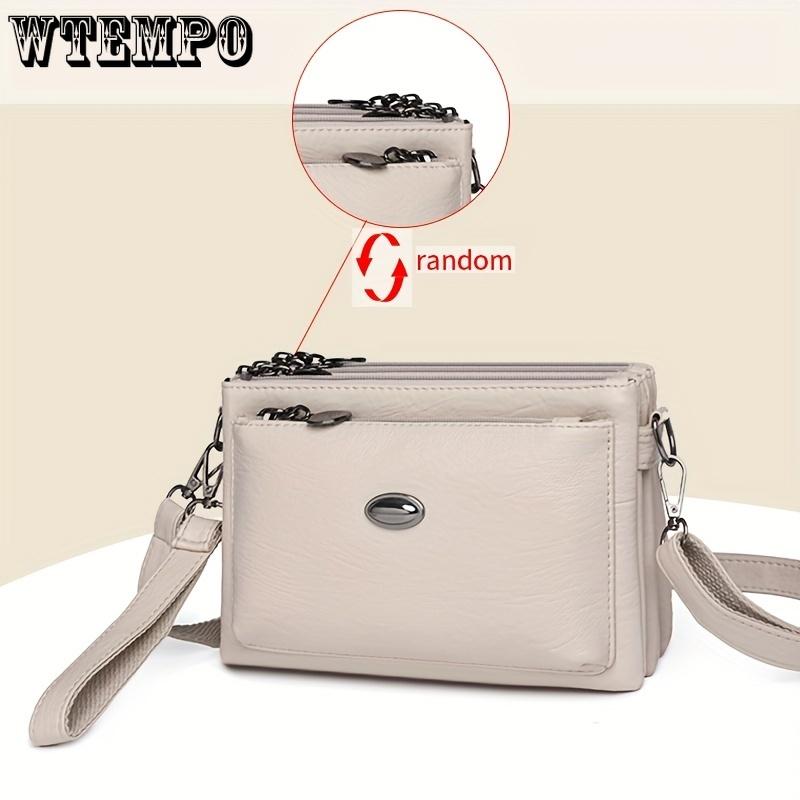 Soft Faux Leather Crossbody Bag, Retro Wristlet Handbag, Fashion Clutch Purse For Women