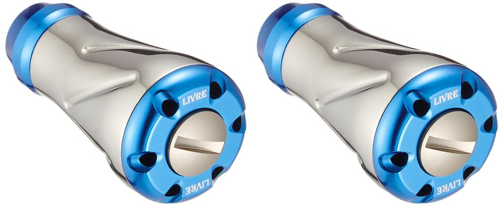 LIVRE Reel Knob Set Blue (Forte) 2-Piece (Silver + C)