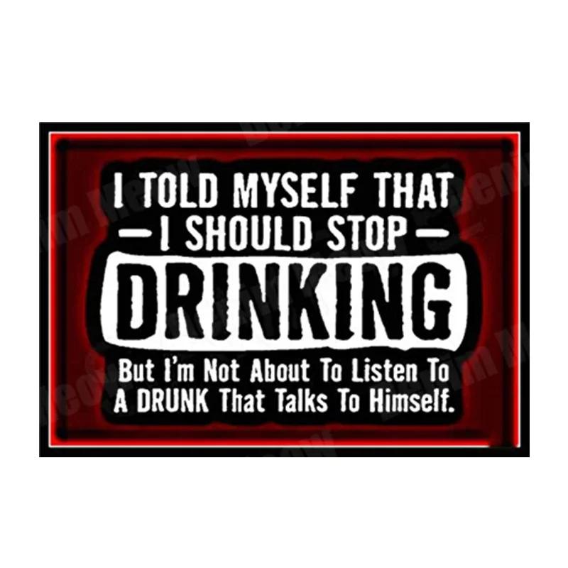 DRINK BEER Metal Tin Sign Vintage Alcohol Metal Sign SAVE WATER Backyard Bar Retro Plaques Man Cave Pub Decor Bar Iron Painting