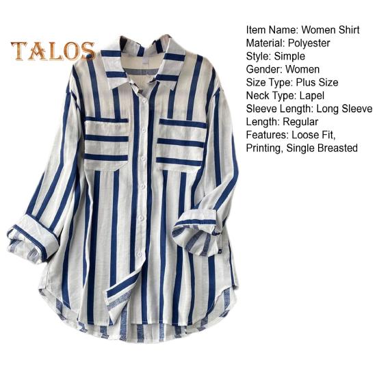 Женская повседневная рубашка с лацканами и длинным рукавом — фото 13