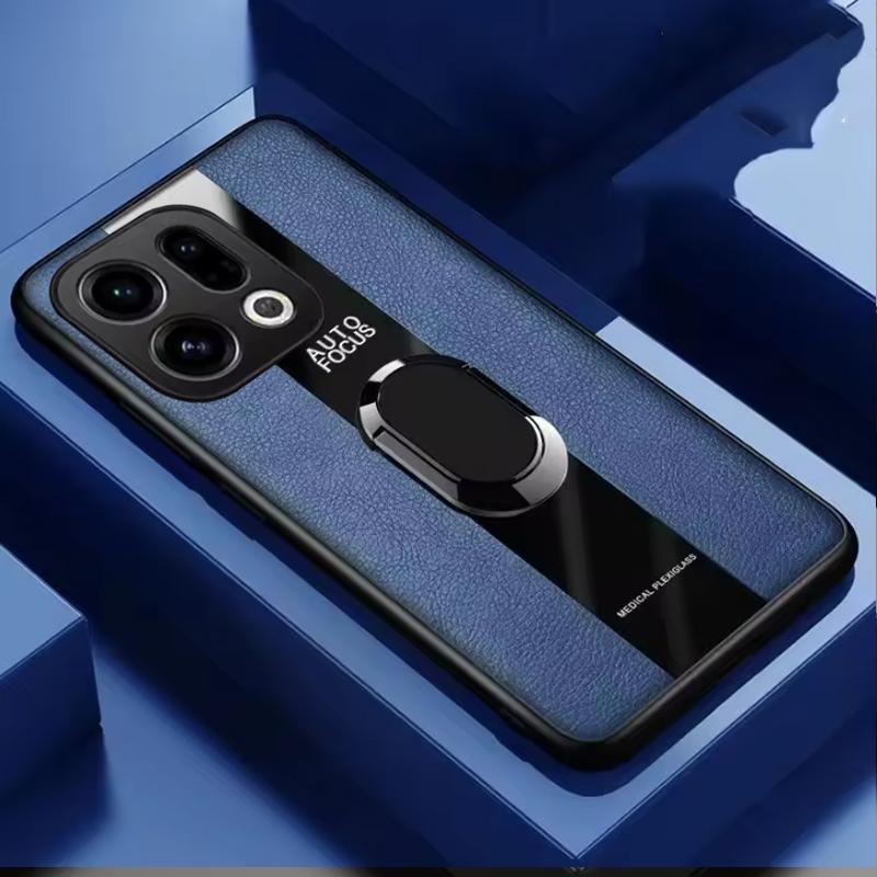 Plexiglas PU-Leder Handyhülle Für OPPO Find X9 Pro Magnetischer Metallring Ständer Halter Stoßfest Weiche Hülle Für OPPO Find X9Pro