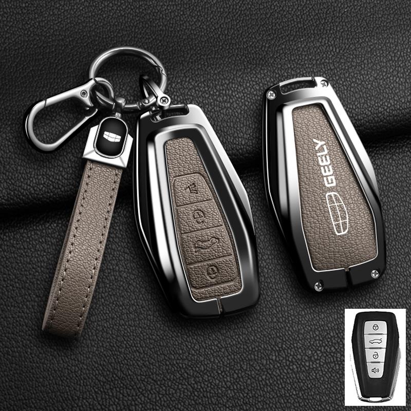 New Alloy Sheepskin Car Key Case Cover for Geely Okavango Coolray Atlas Monjaro Tugella Emgrand GT S Proton X50 X70 X6 X7 EX7 GC