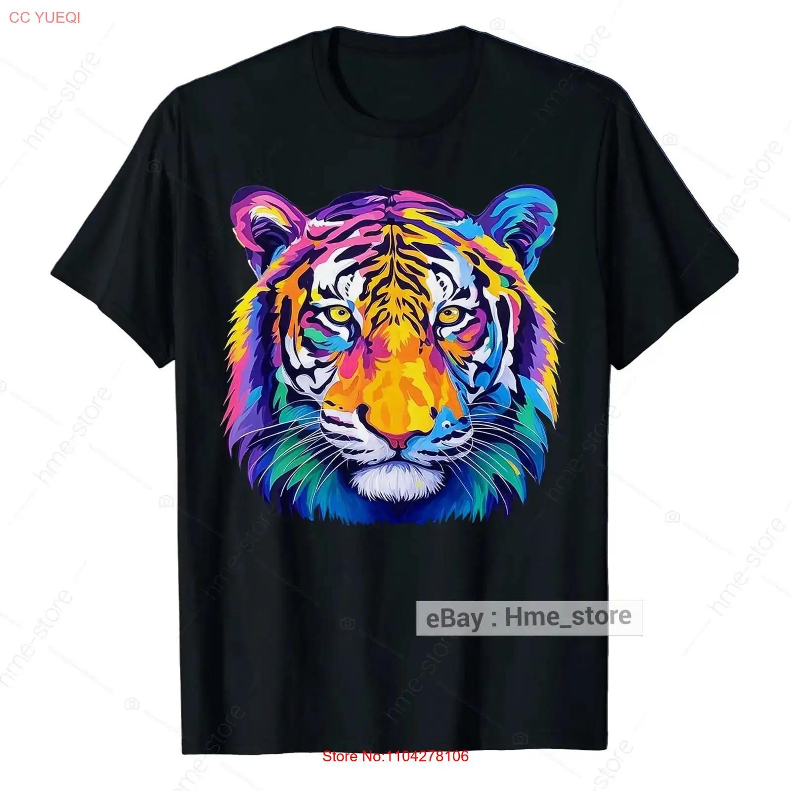 

Colorful Tiger T Shirt for Lovers s vintage Washed homme fashion Unisex designer clothes Slightly Top For Everyday Wear Stylish 5XL різнокольоровий