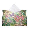 Gem Art Tissue Box Cover DIY PU Crystal Holder Desk Home Decor 9.45in