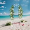 White Metal Wedding & Party Arch Stand, 150x220cm Large Sturdy Steel Structure w/ Base, 22lbs Load-Bearing for Balloon Backdrop