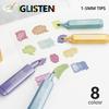 8pcs/Set Metallic Highlighter Morandi Gold Powder Glitter Highlighter Markers for Note Journaling Graffiti Pen Stationery Kawaii