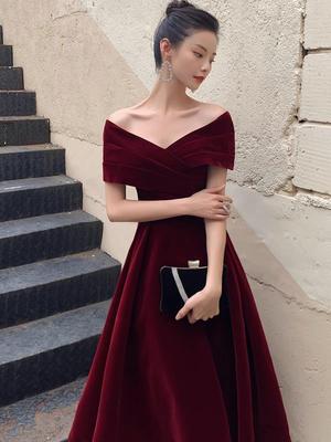 Umstandskleid Weinrot Übergröße Abendkleid Brautjungfernkleid für Hochzeiten und Verlobungen