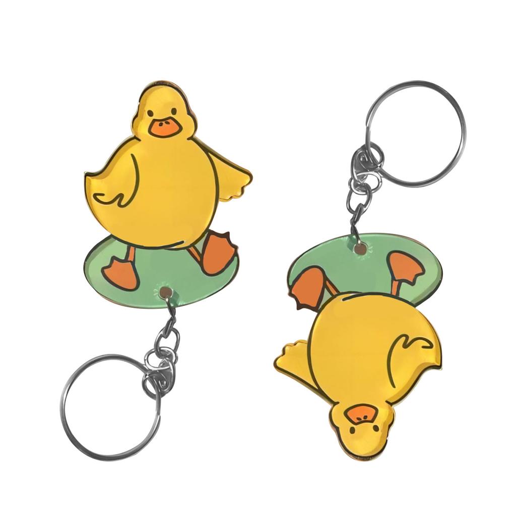 2Pcs Duck Keychain Acrylic Cute Multifunctional Couple Key Chain Key Holder Bag Charm Gift