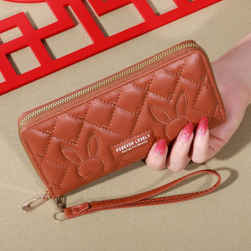 New Wallet Korean Version Cute PU Long Zero Wallet Large Capacity Women's Multi Card Zipper Handheld Phone Bag