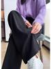 Women's Versatile Black Wide-Leg High-Waisted Pants for Spring and Summer