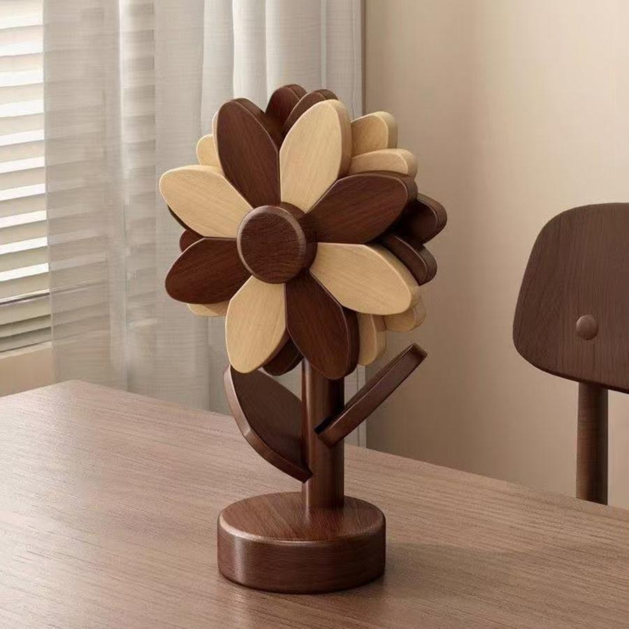 Sunflower Coasters Placemats Insulation Mat Solid Wood Dining Table Anti Scalding Mat Festival Gift Home Decoration