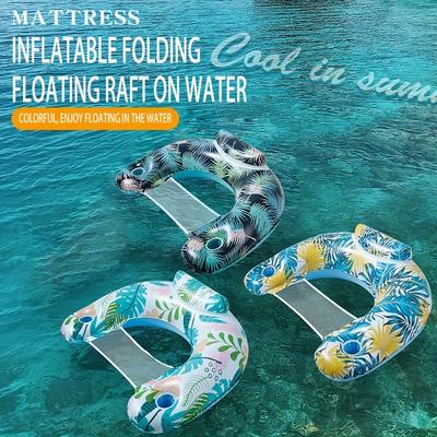 Poltrone Gonfiabili Galleggianti per Piscina, Lettini Galleggianti ad Acqua per Adulti con Portabicchieri e Schienale, Poltrone Tubolari Galleggianti per Feste Estive in Piscina