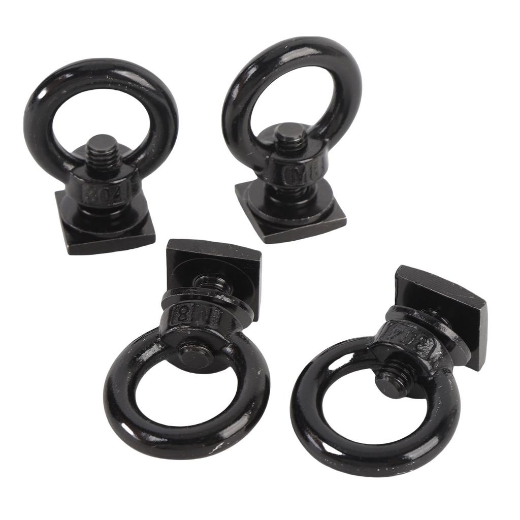 4PCS T Track Mount Tie Down Anchor M8 Sturdy Stainless Steel T Slot Bolt Tie Down Rings for Holding Bungee Cord Rope