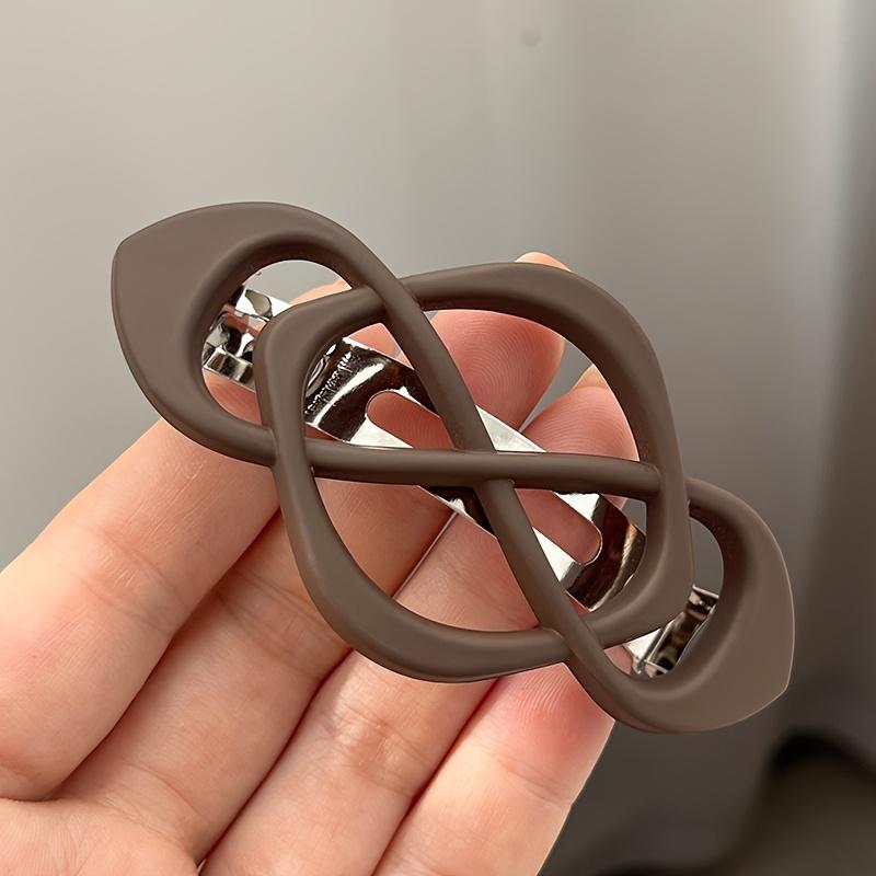 Stylish Hollow Metal Hair Clip with Princess Ponytail Spring Barrette for Back of Head