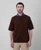 MANNERGRAM 100% Soft Cotton Rolling Edge Round Short Sleeve Knit Brown