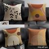 Abstract Bohemian Cushion Cover Summer Breathable Linen Organic Fabric Double-Sided Printing Sofa Pillow Case Home Decor