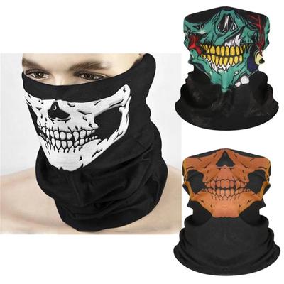 Cycling Face Mask Riding Scarf Breathable Skull Print Neck Gaiter Women Bandana Headwear Headband Snood Hiking Mask Balaclava