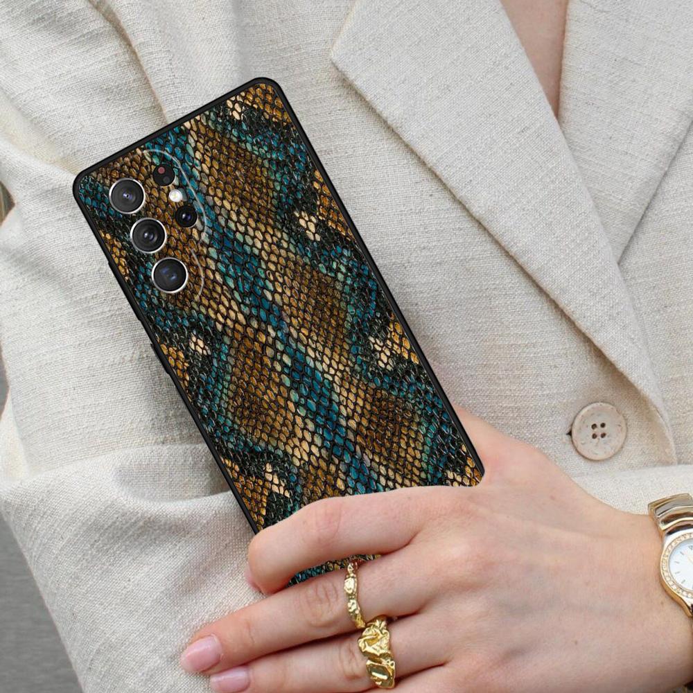Python Snake Skin Cell Phone Case for Samsung Galaxy S26 Ultra S25 S24 S23 S22 S21 S20 Note10 Cover