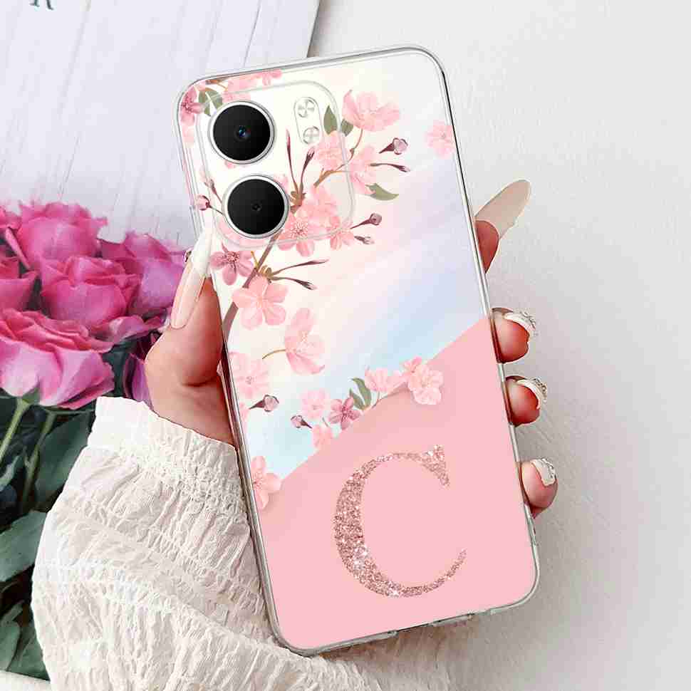 

For Oppo A5x 4G CPH2725 Case Fashion Flower Crown Soft Silicone TPU Cover For Oppo A5X A5x 5G 6.67 Letter A-Z Phone Shell Capa Oppo A5x 4G 5G