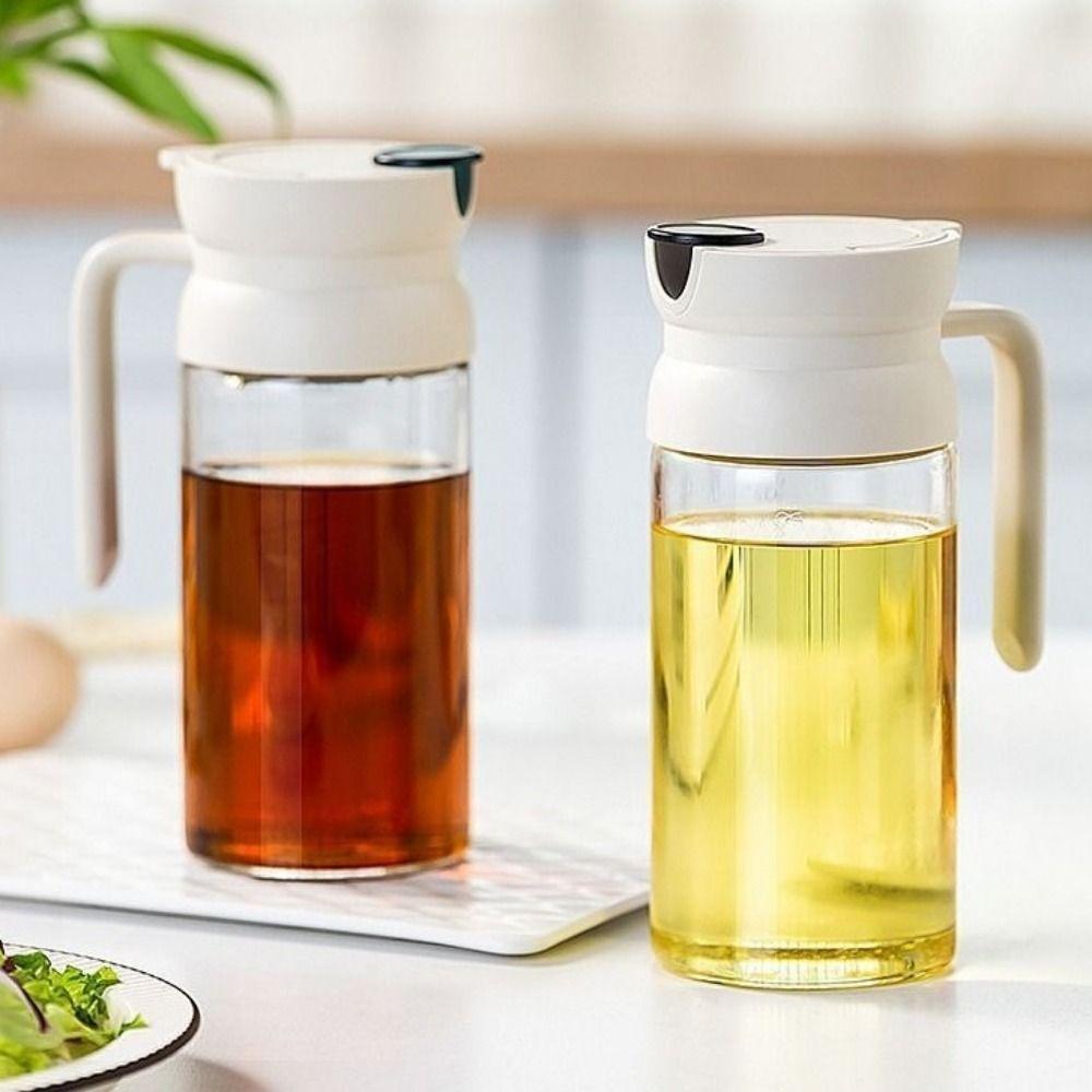 Automatic Opening and Closing Glass Oil Bottle 600ML Soy Sauce Dispenser Oil Dispenser  Kitchen