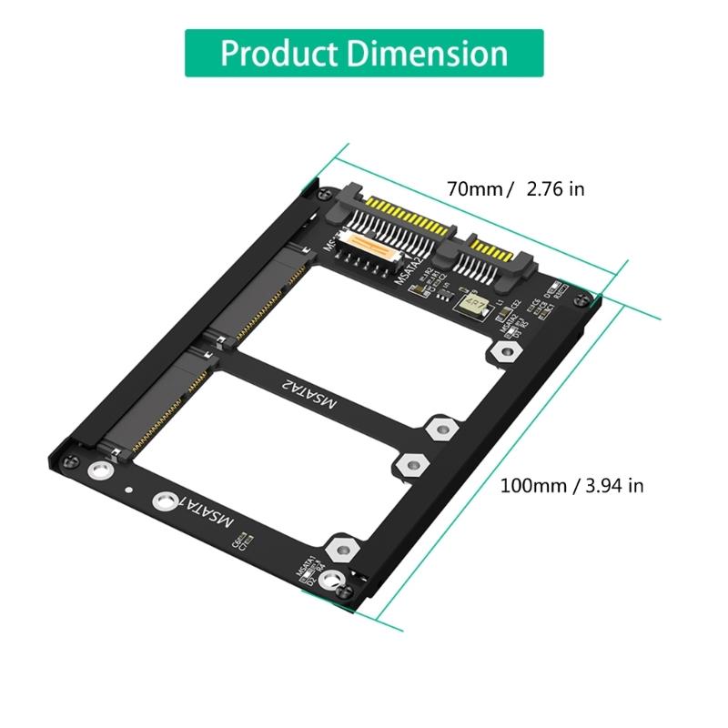 Metal Case Double mSATA SSDs To 2.5inch SATA3.0 6Gbps Adapter Card Socket mSATA to SATA3.0 Adapter Risers mSATA SSDs Adapter