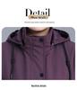 Mom's Spring Hooded Jacket for Mature Women - Solid Color, Loose Fit