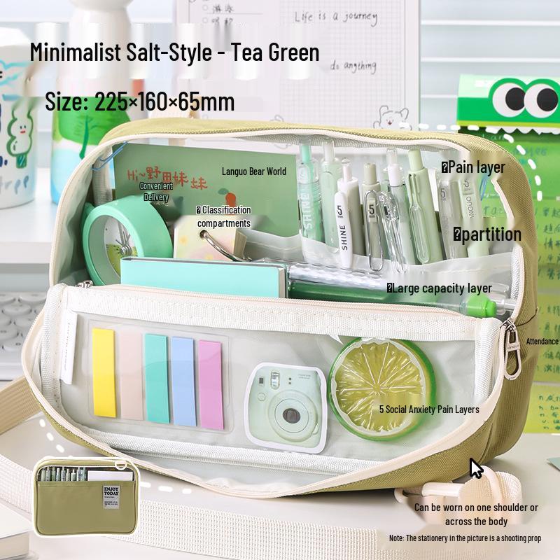 Large Capacity Blue Transparent Ita Pencil Case - Stylish and Functional for Students