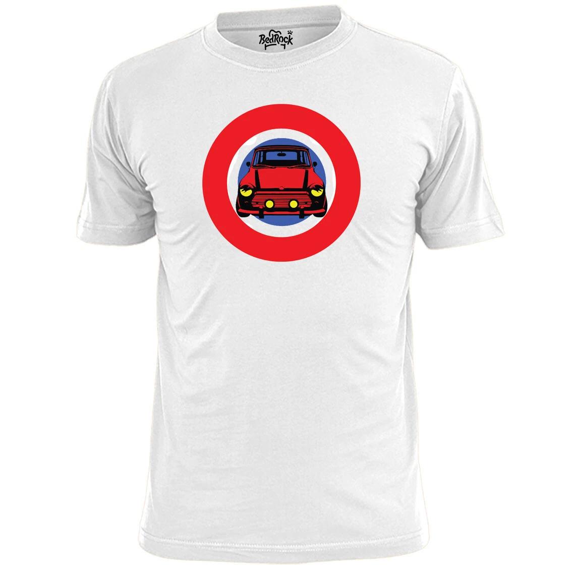 Mens Mini Car With Target Retro T shirt 60 s Mod 3XL
