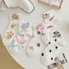 Japanese Style Cartoon Polka Dot Non-Slip Low Cut Invisible Socks for Girls