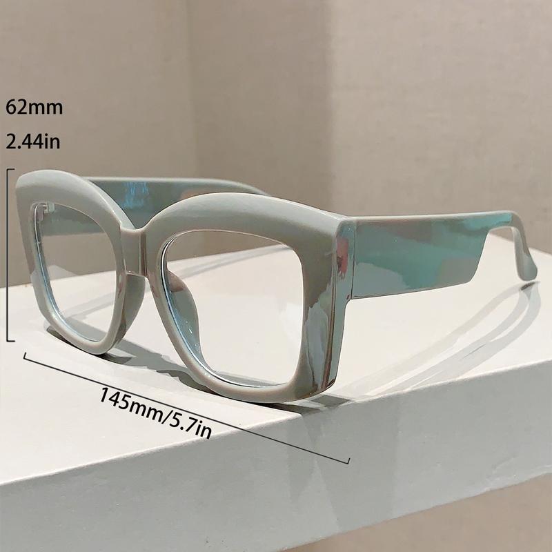 Oversized Square Eyeglasses Frames  New In Vintage Non-prescription Women Eyewear Trendy Fashion Designer Spectacles