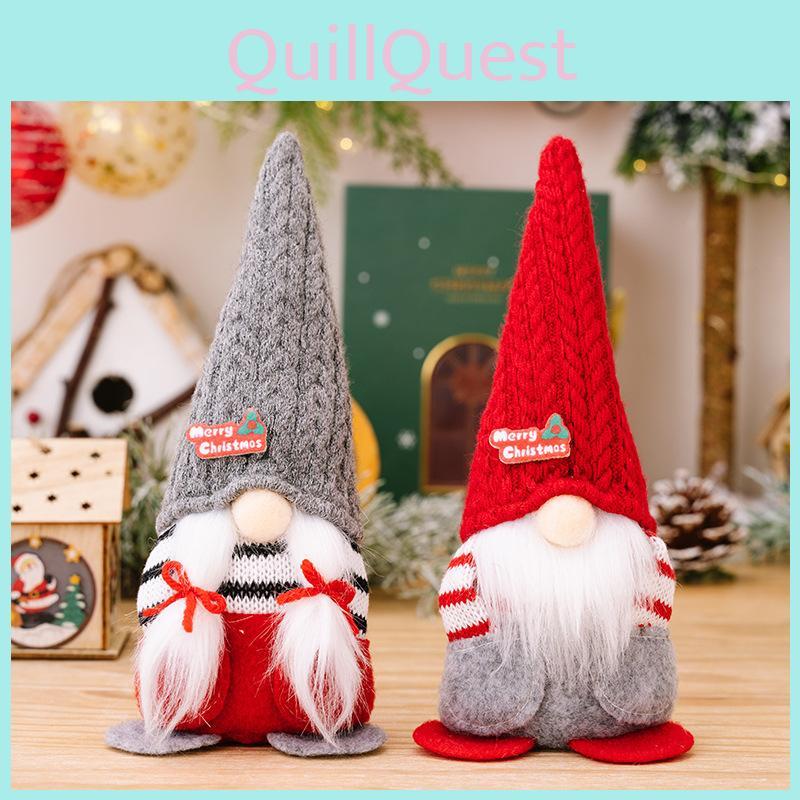 Charming Christmas Decoration Gray Pointy Hat Gnome Doll For Cozy Holiday Home Decor